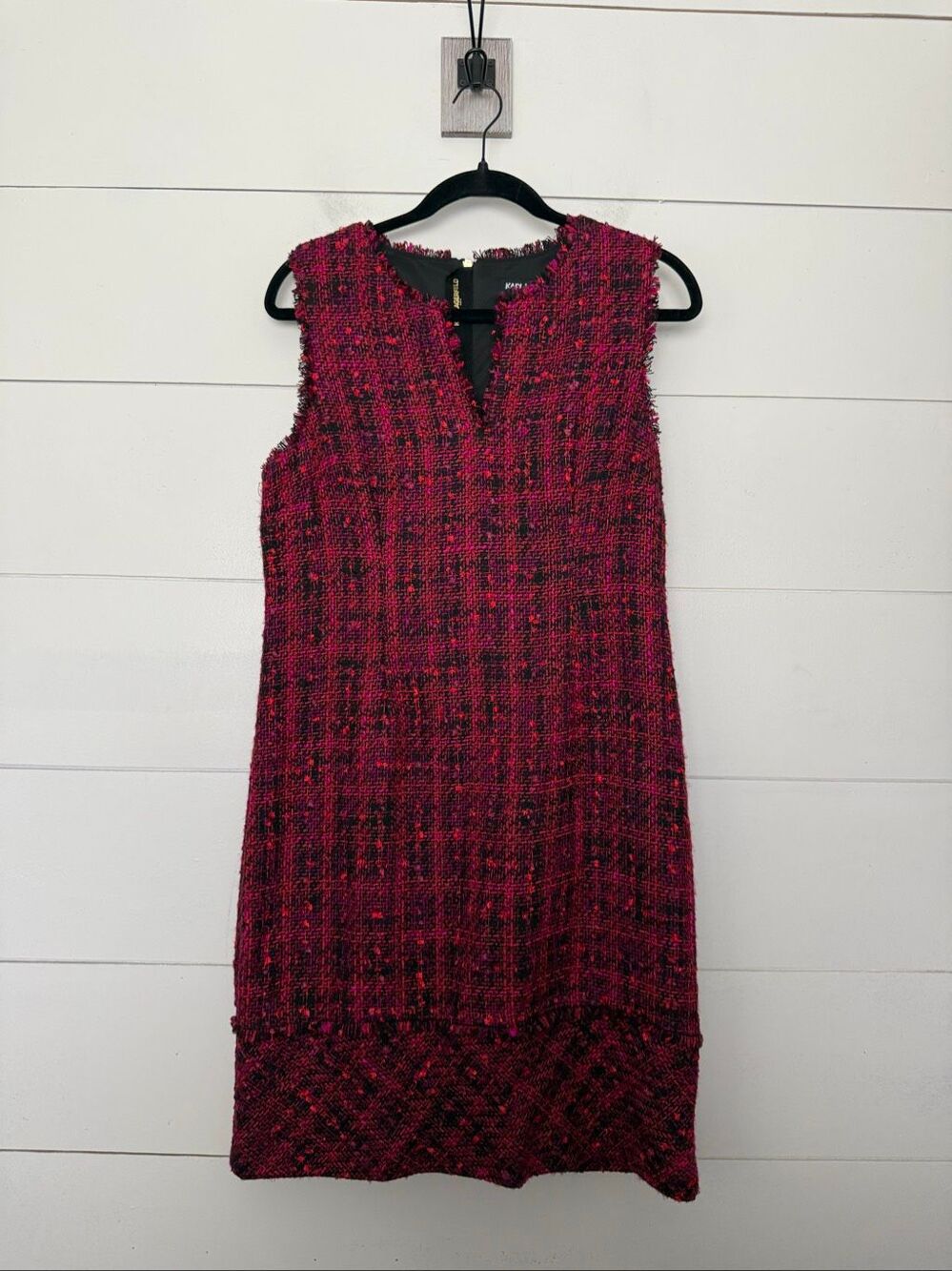 Karl Lagerfeld Women’s 10 Tweed Pink Dress Sheath